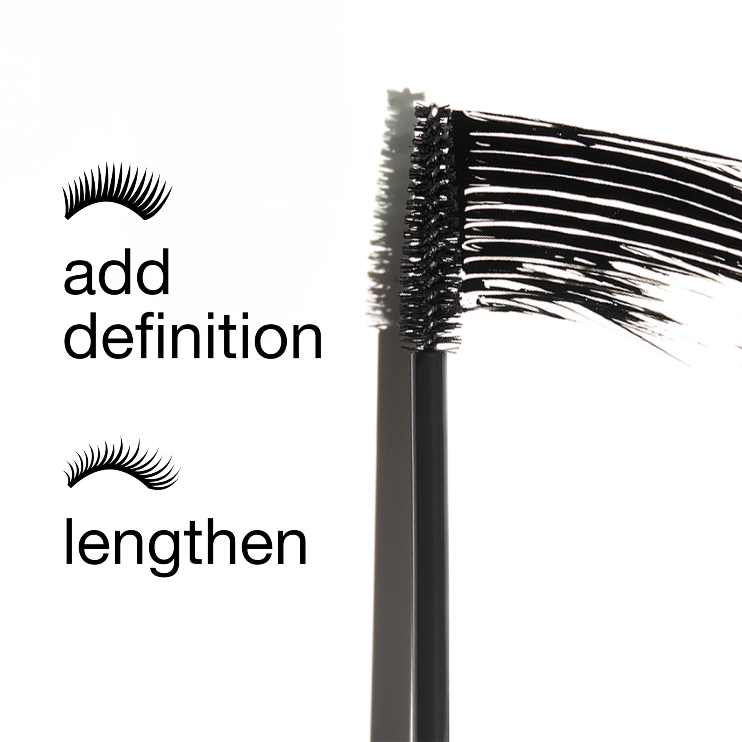 Clinique before and after lashes demonstrating length and definition boost