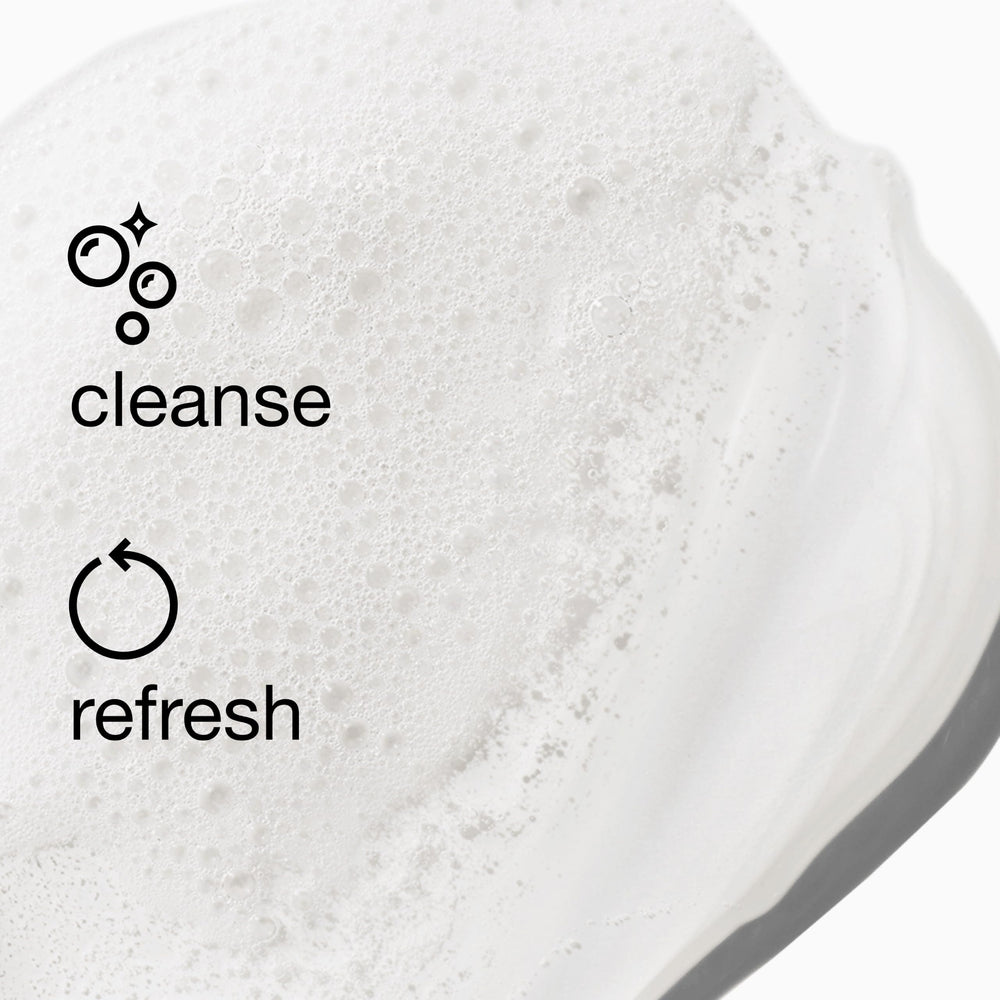 Clinique mild cleanser lather close-up showing soft foam for gentle cleansing