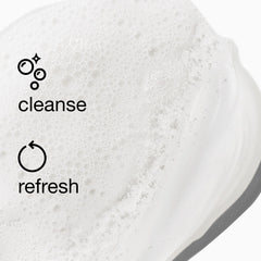 Clinique mild cleanser lather close-up showing soft foam for gentle cleansing