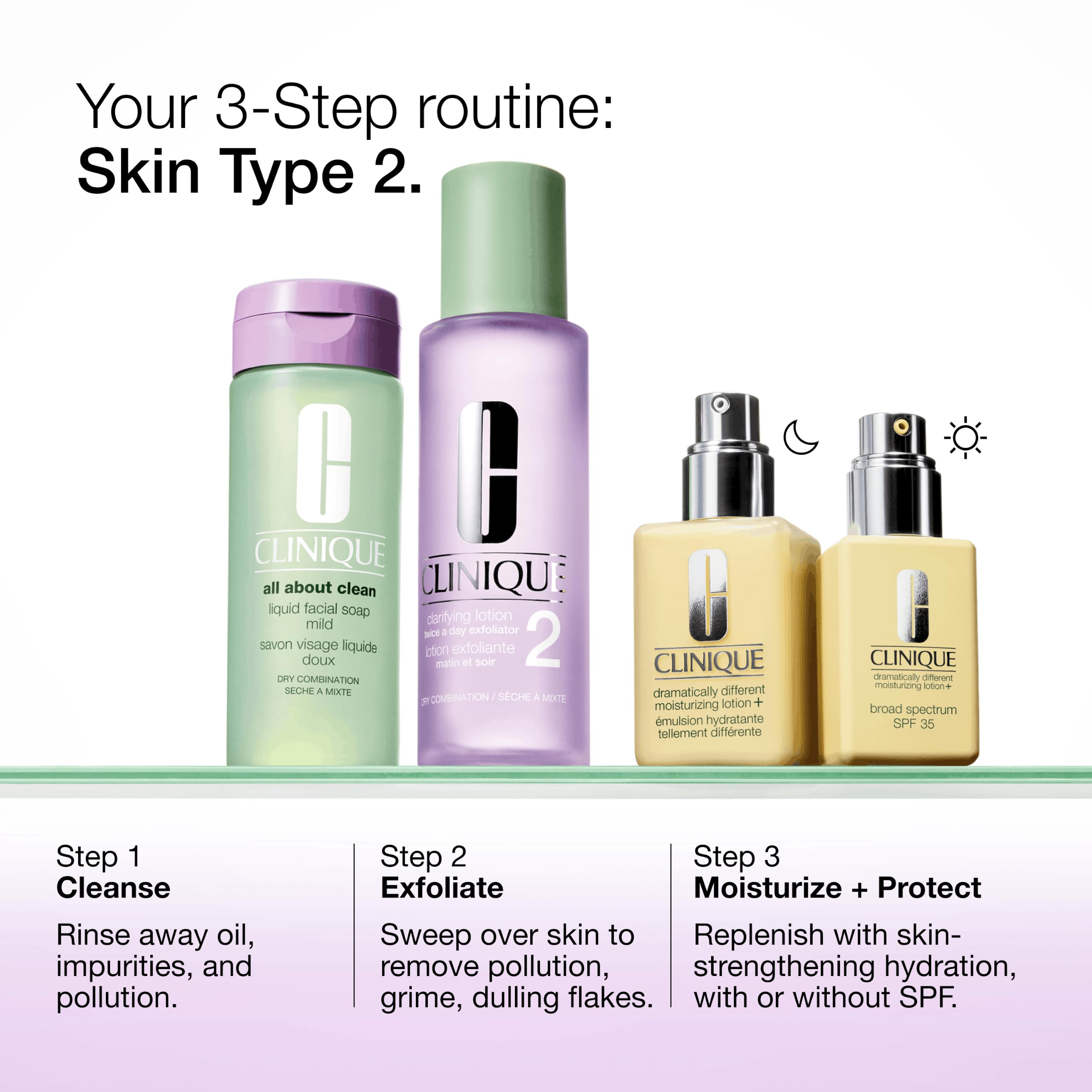 Clinique product label detail highlighting dermatologist-developed, fragrance-free benefits