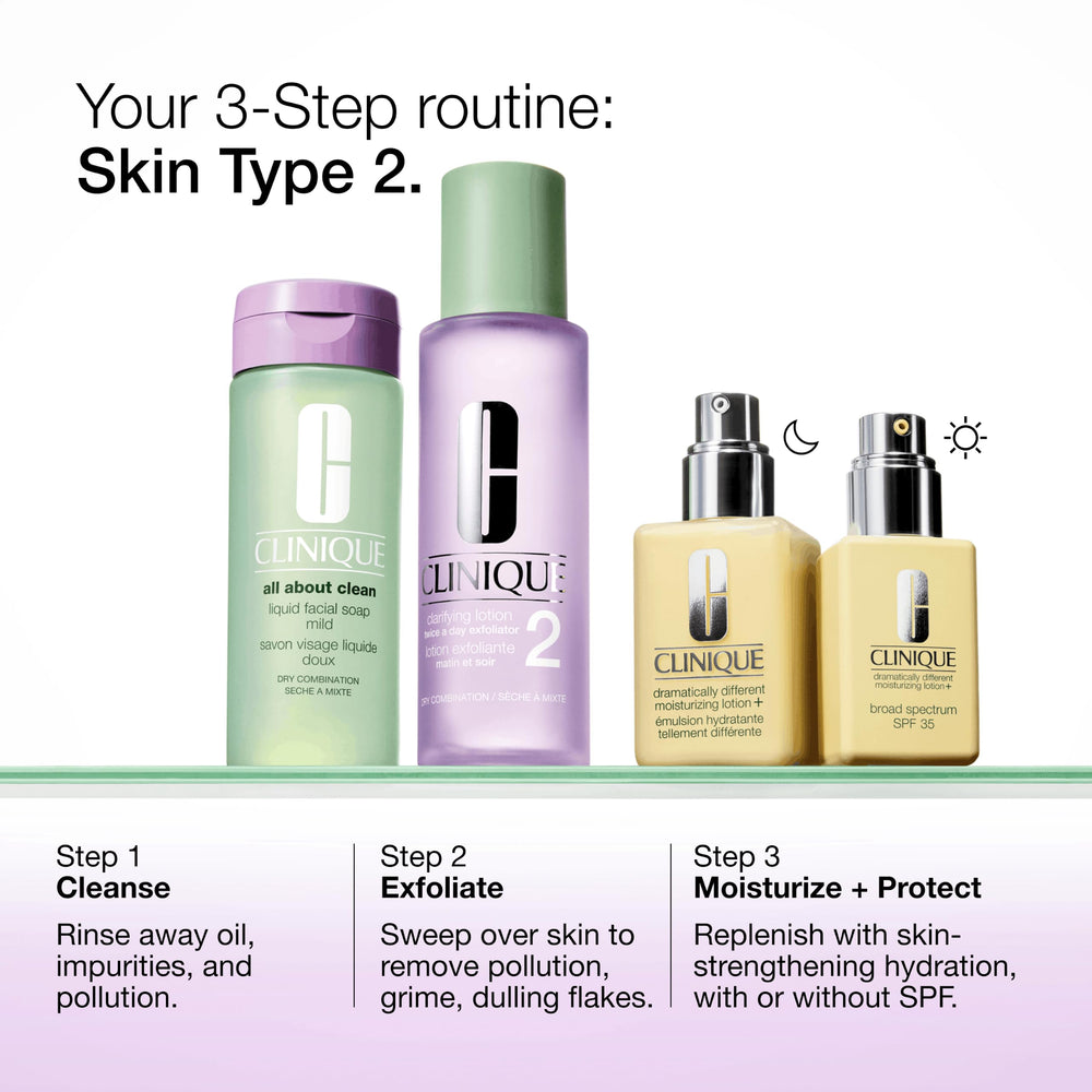 Clinique product label detail highlighting dermatologist-developed, fragrance-free benefits