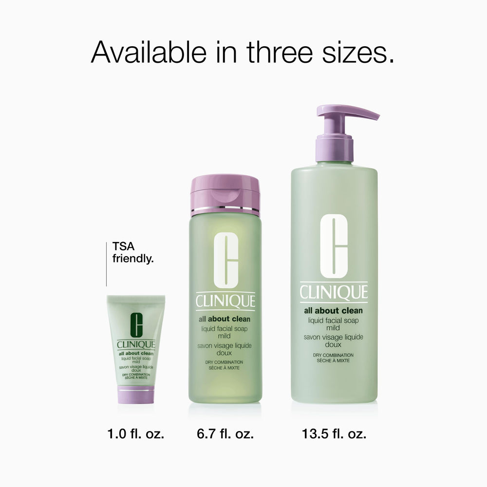 Clinique product back packaging view showing usage directions and gentle formula benefits