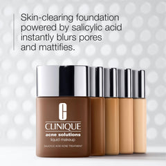 Clinique liquid foundation texture close-up, reveals lightweight matte finish benefit