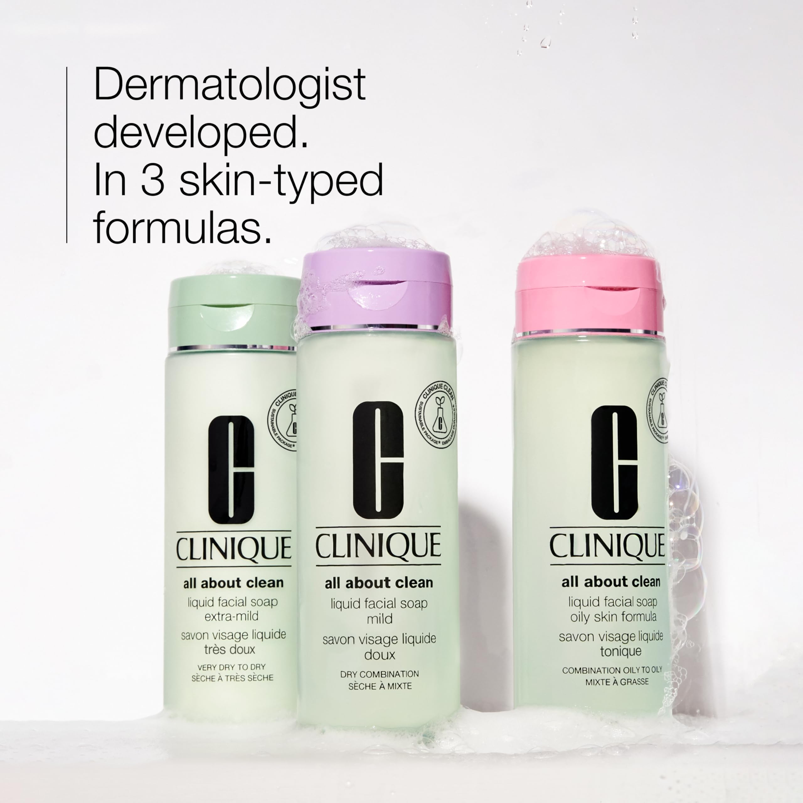 Clinique Liquid Facial Soap mild lather close-up for gentle cleansing