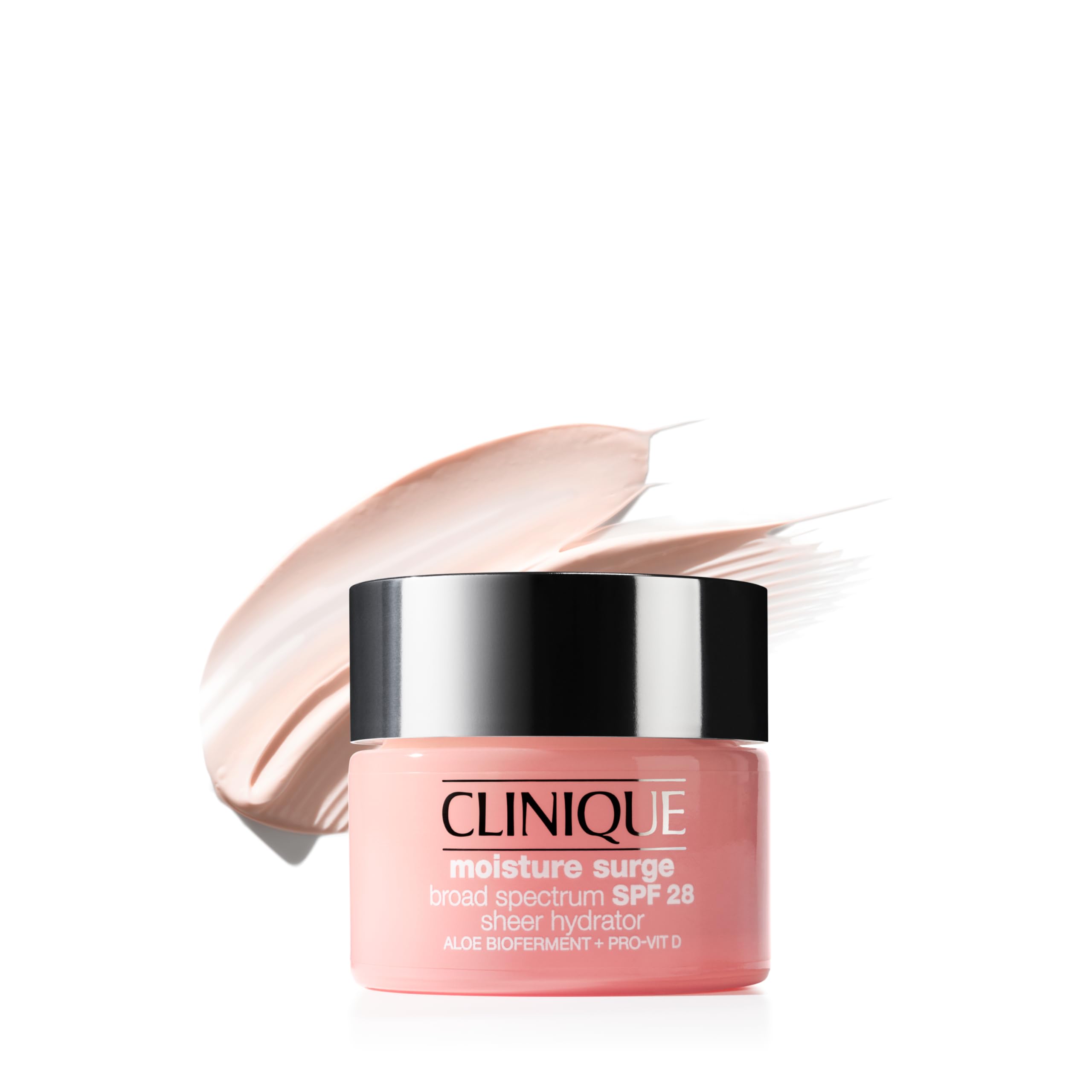 Clinique front packaging showing moisturizer and brand, highlights hydration benefit