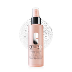 Clinique front packaging shows bottle and branding, convenient travel hydration
