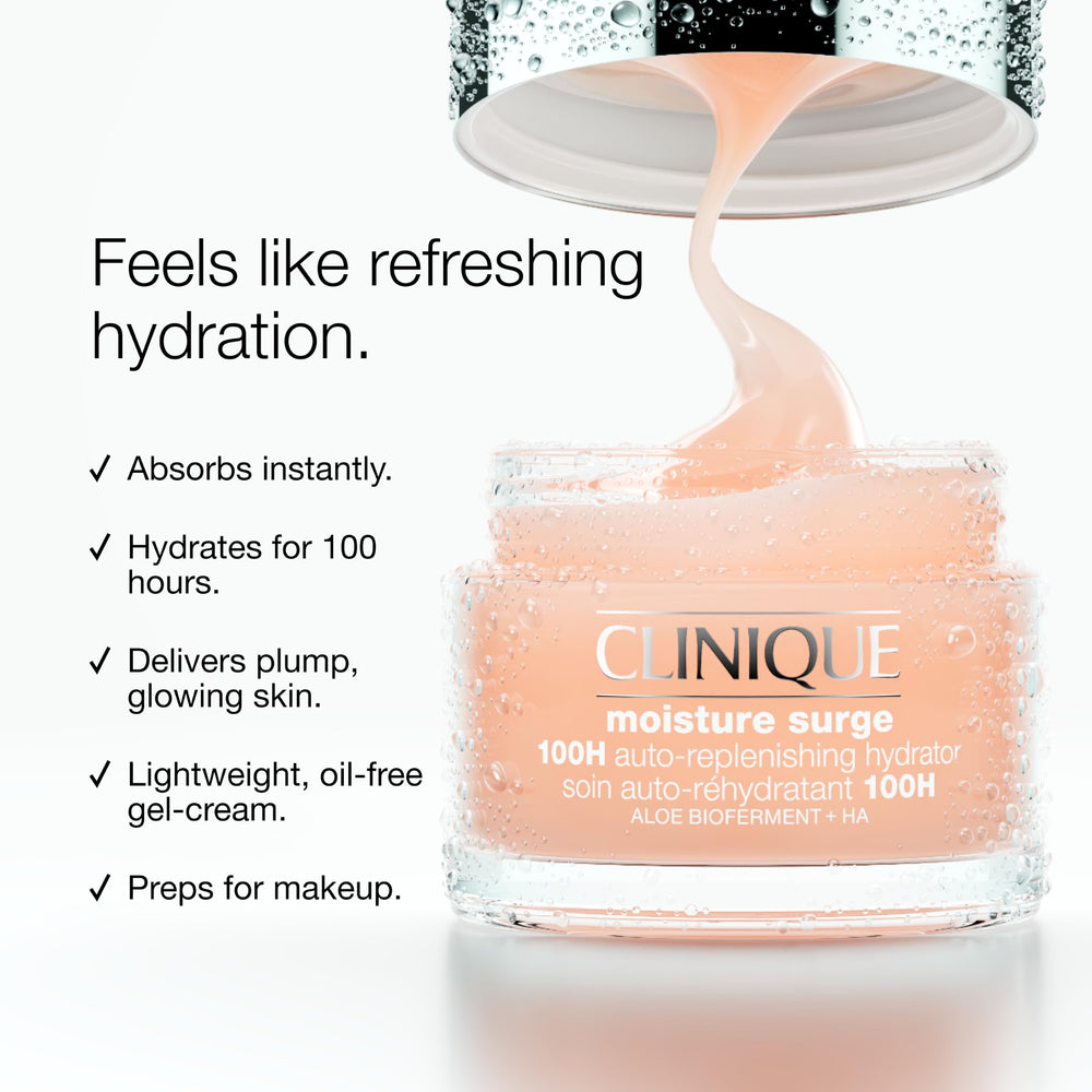 Clinique gel-cream texture close-up showing lightweight hydration and smoothness