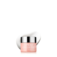 Clinique front jar showing Moisture Surge Intense and compact travel benefit