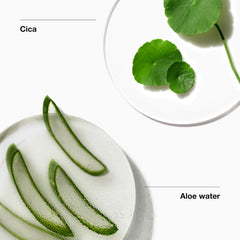 Clinique aloe and cica display emphasizing soothing hydration benefits