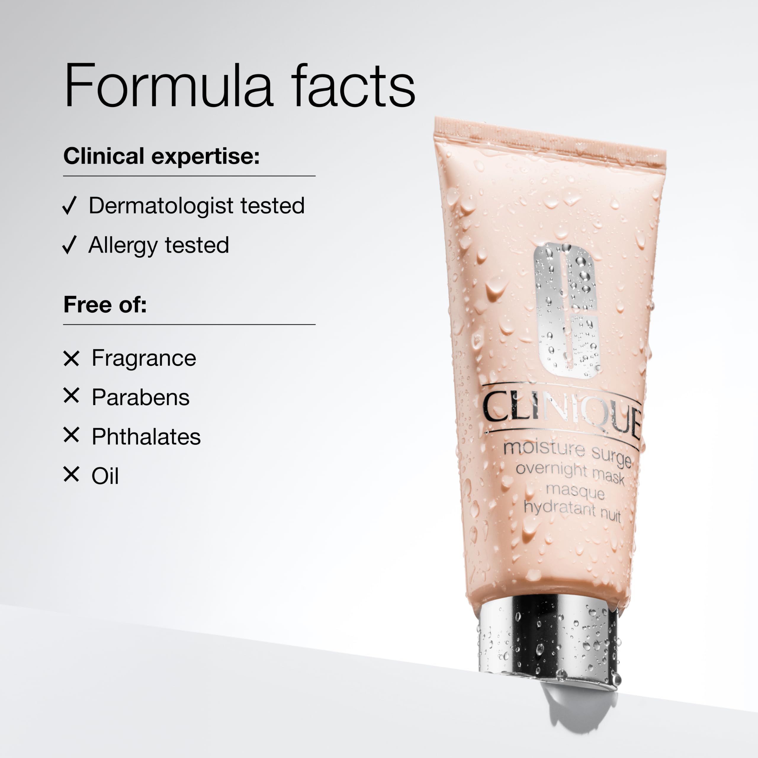 Clinique cream swatched on skin close-up demonstrating non-greasy finish benefit