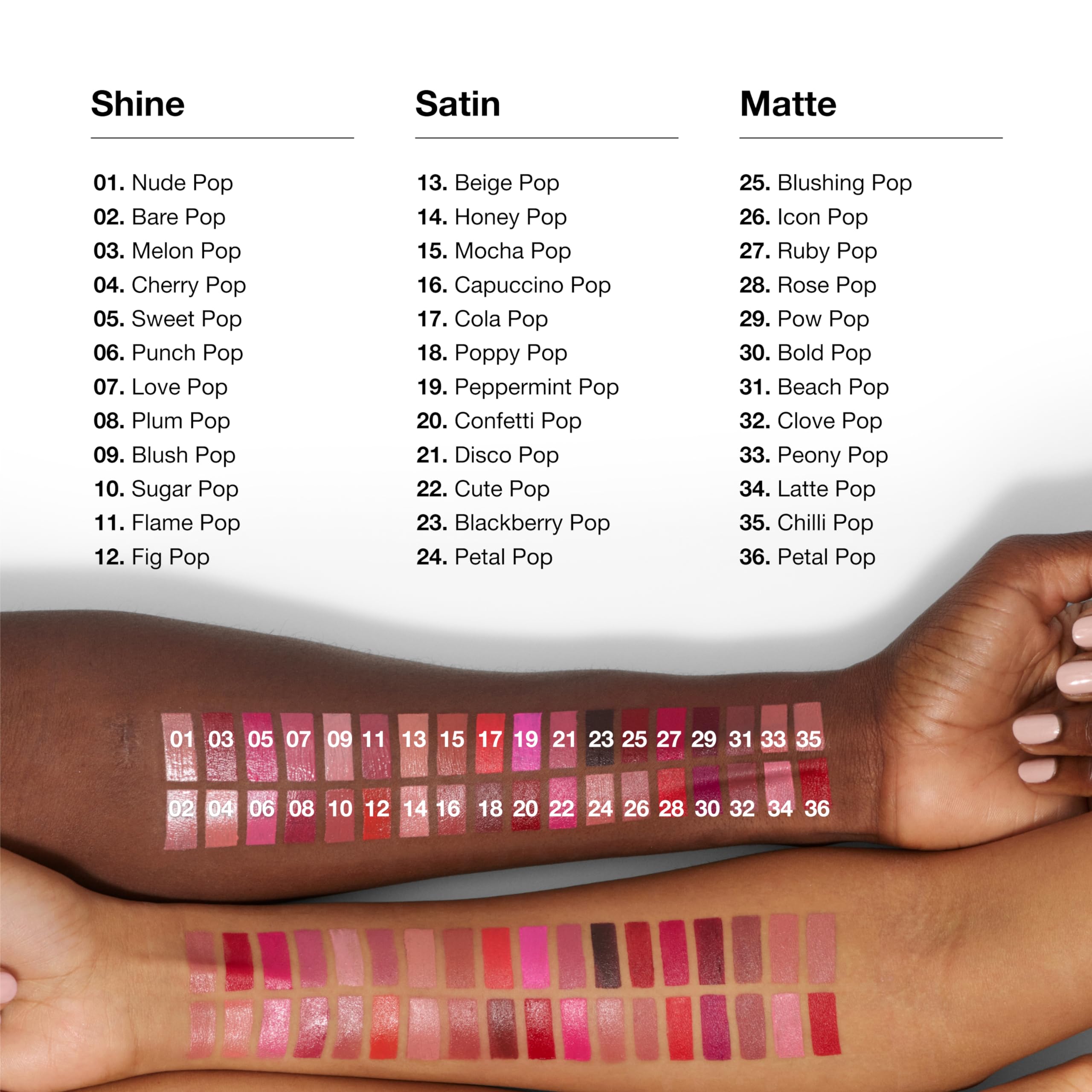 Clinique Pop Longwear held in hand for size scale, portable everyday convenience