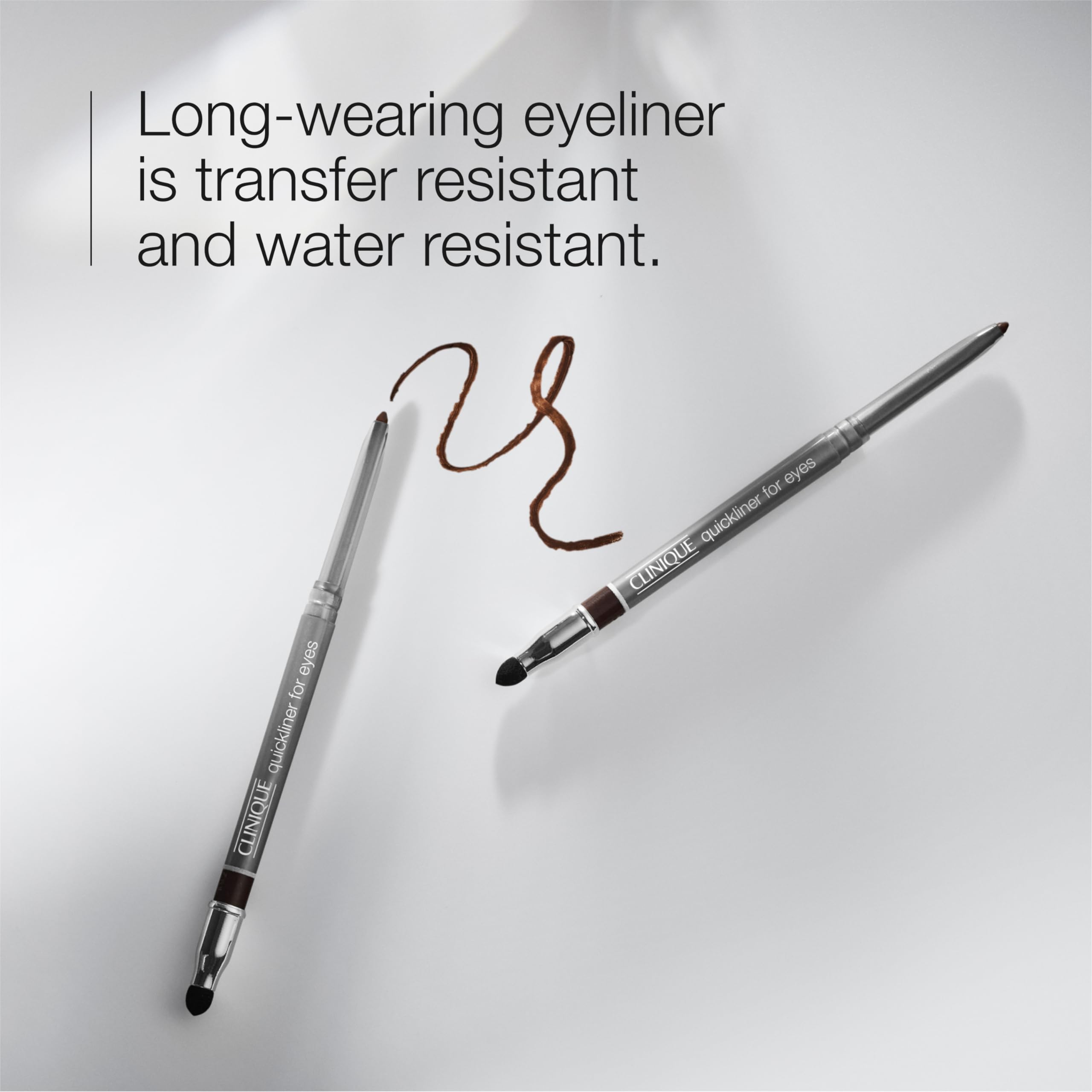 Clinique Quickliner smudge tip detail showing blending tool for soft lines benefit