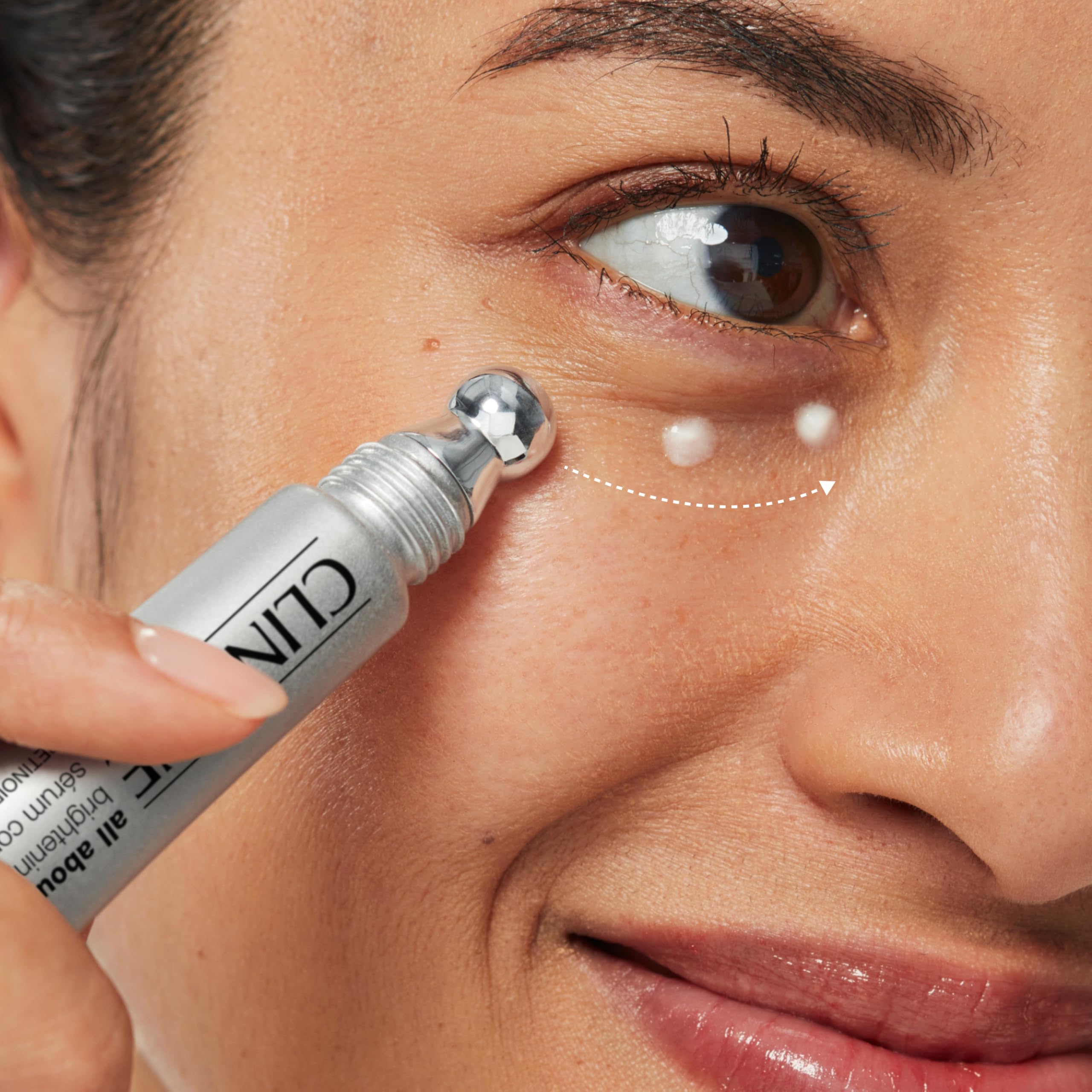 Clinique precision metal applicator close-up, cools and massages delicate skin