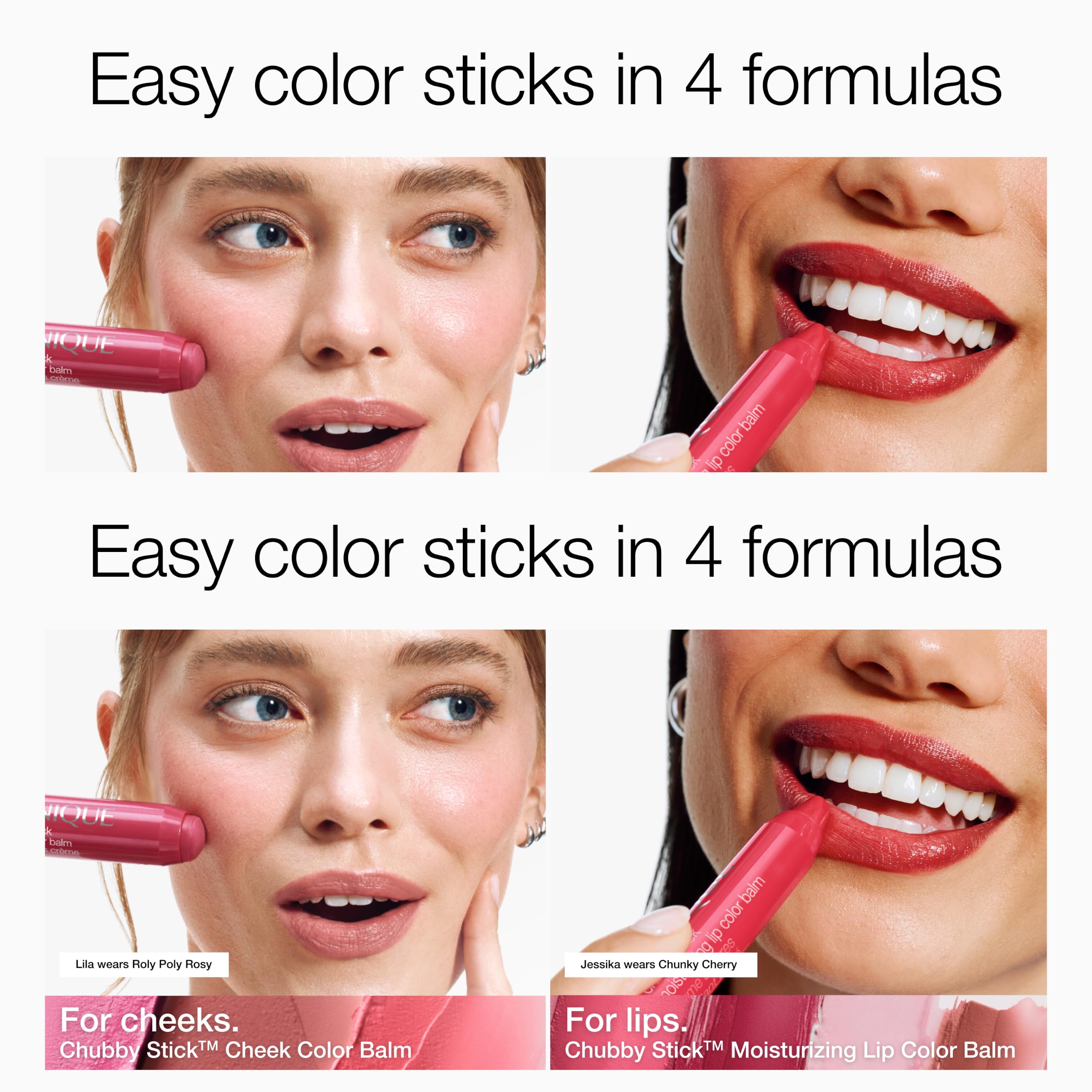 Clinique shade Amp' Up Apple swatch showing buildable color range benefit