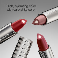 Clinique shaping lip colour swatch on arm showing pigment and finish — buildable color benefit