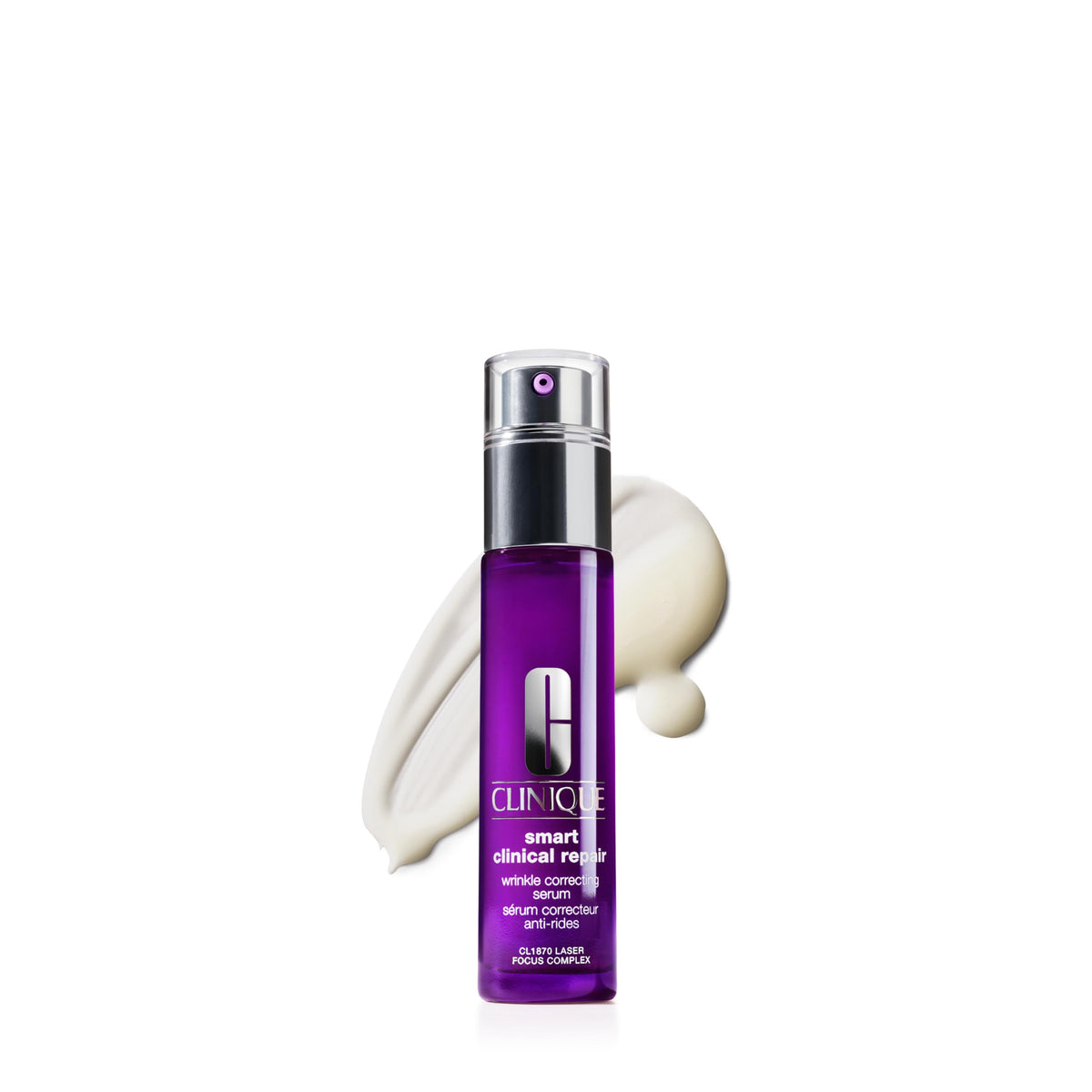 Clinique front packaging showing Smart Clinical Repair serum and benefits