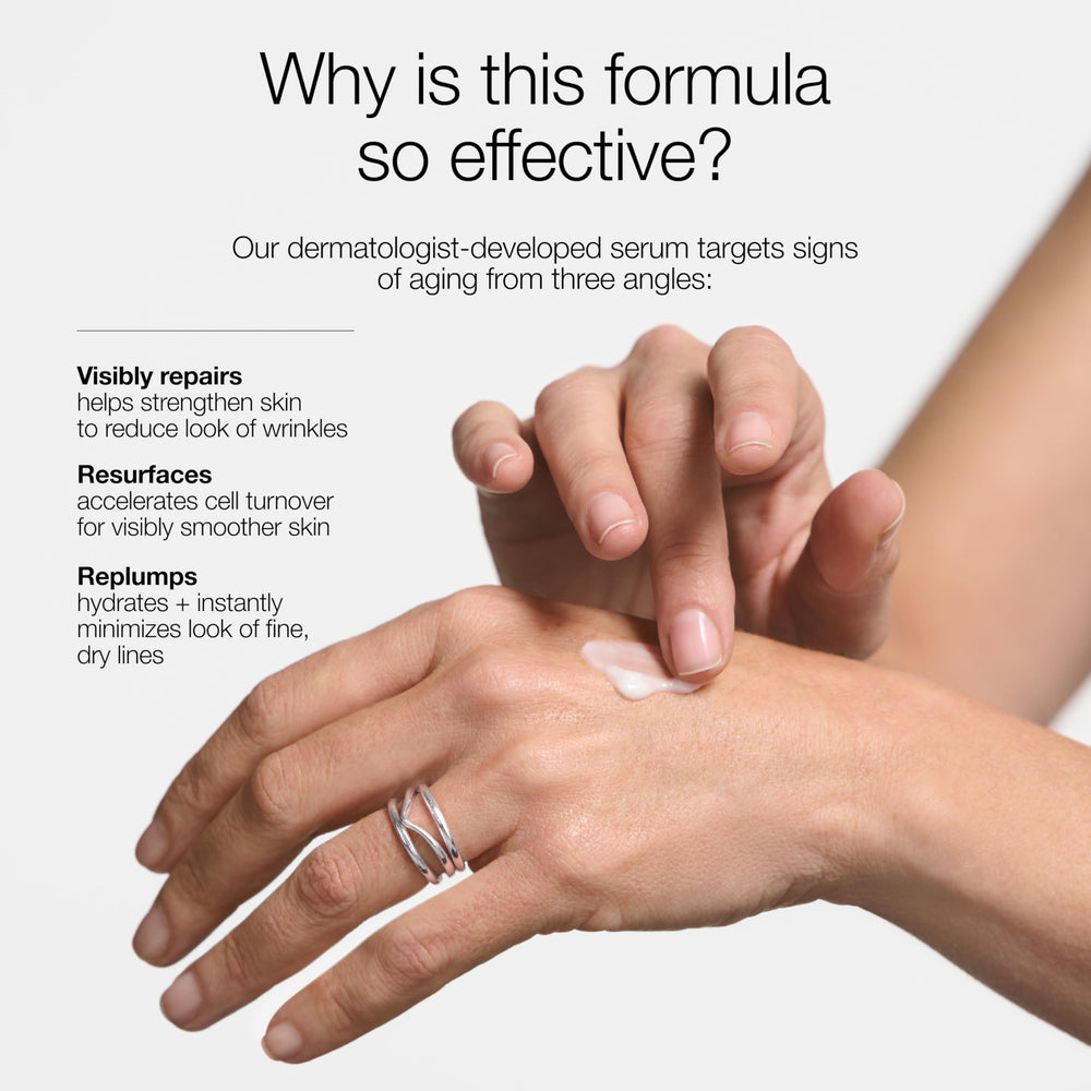 Clinique ingredients panel showing peptides, retinoid, and hyaluronic acid