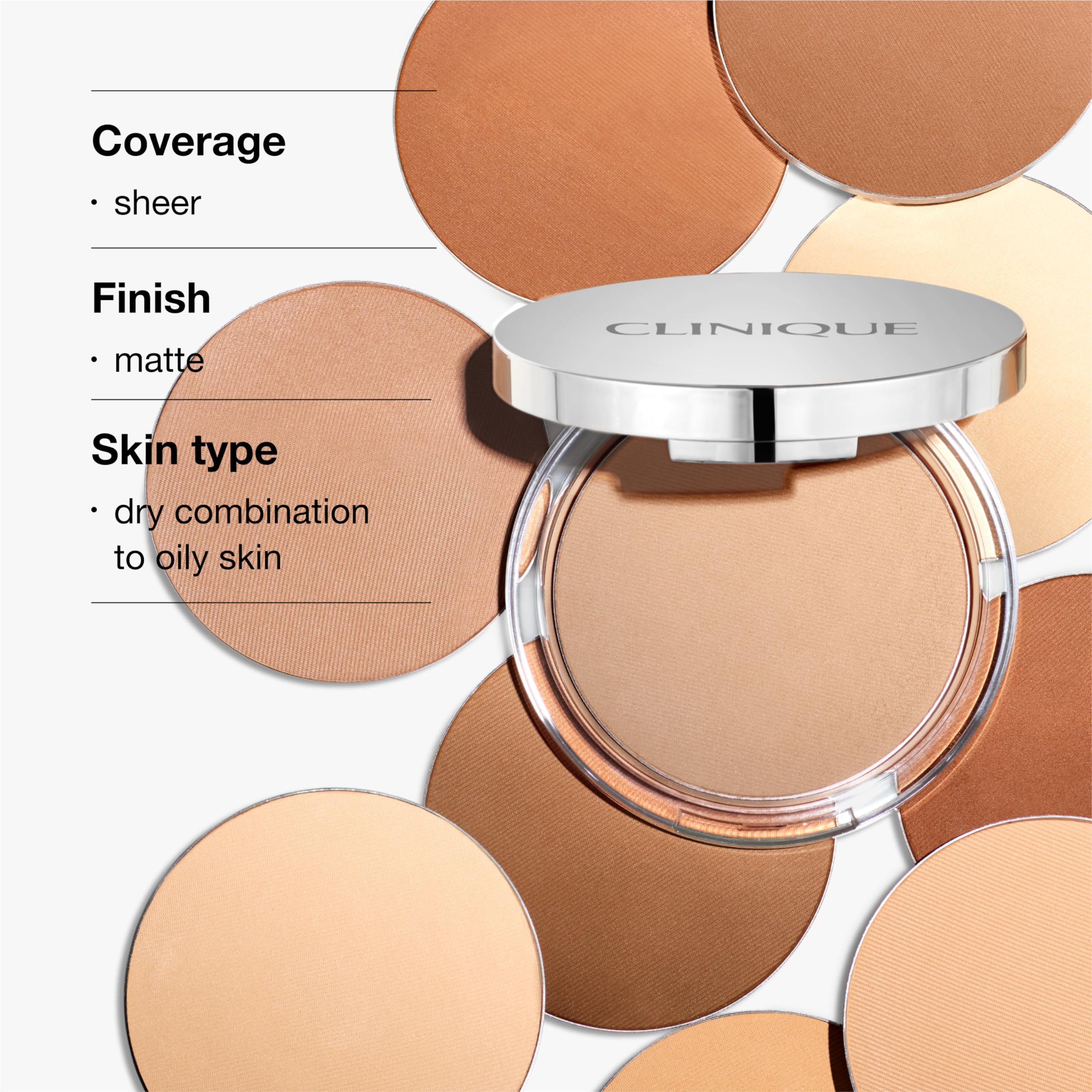 Clinique compact held in hand illustrating size and travel-friendly benefit