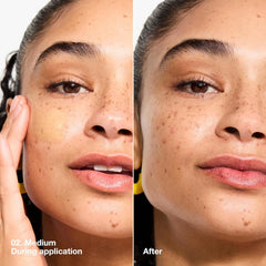 Clinique medium tint swatch on skin demonstrates natural-looking coverage