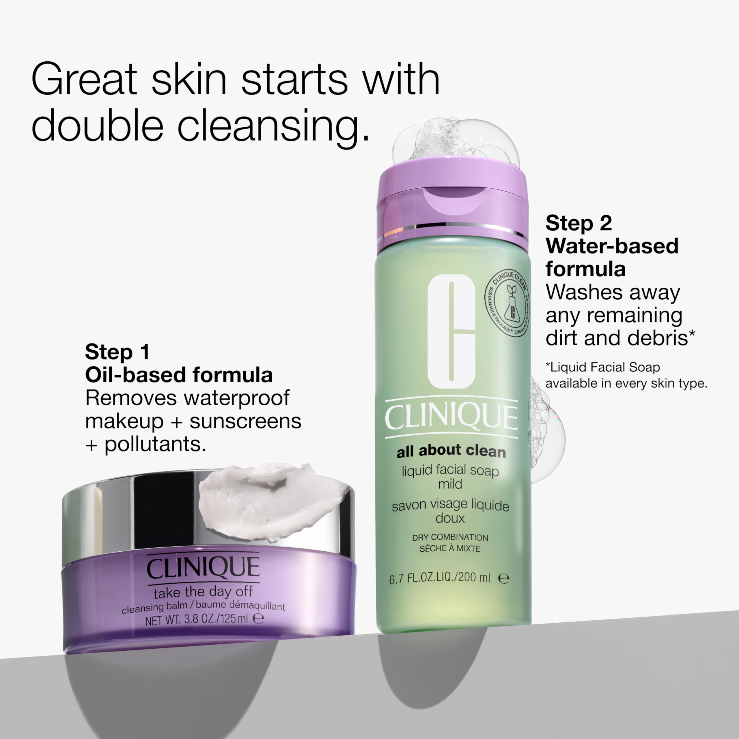 Clinique jar held in hand to show 3.8 oz scale and travel-friendly compact size