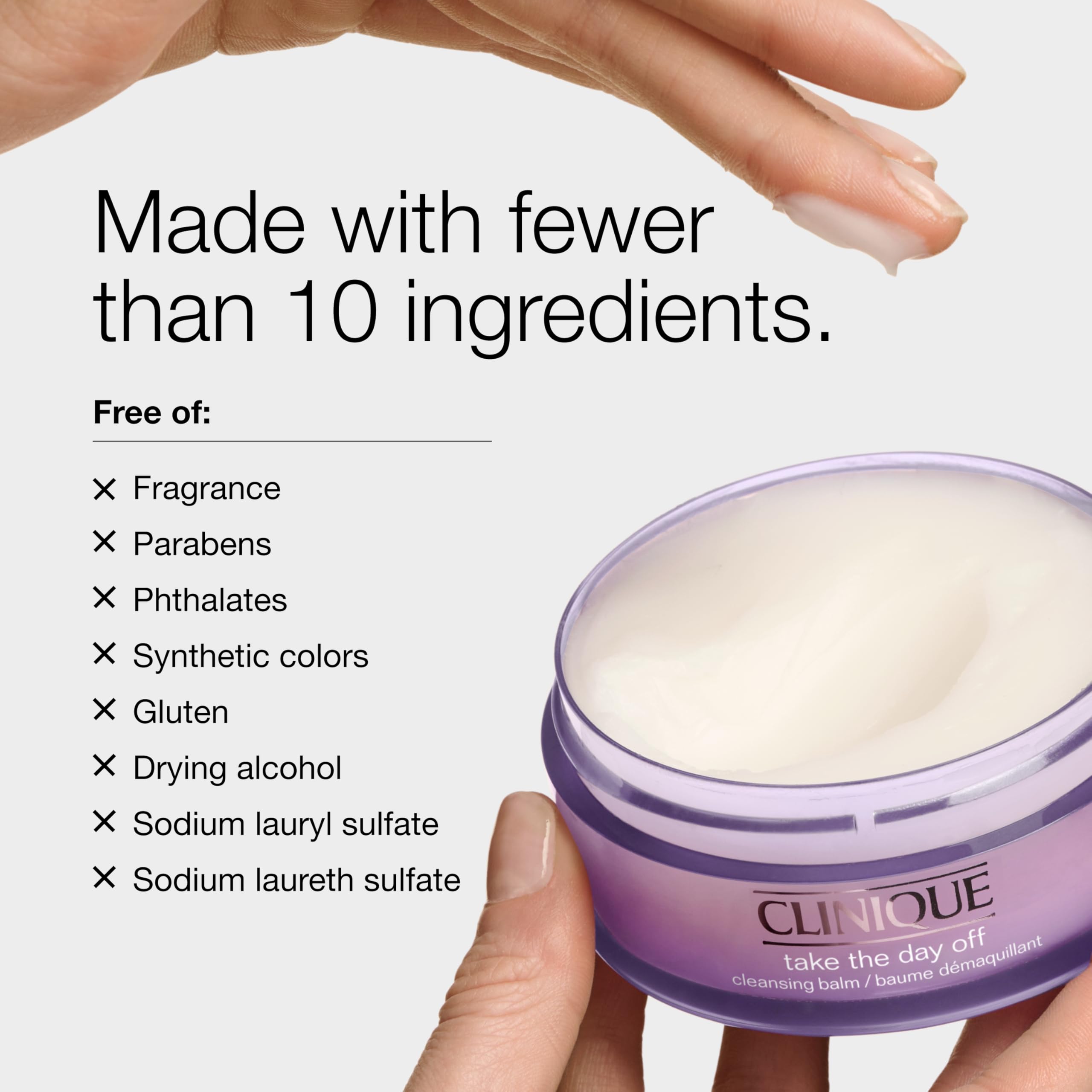 Clinique removing eye makeup on model showing safe, effective cleansing for sensitive eyes