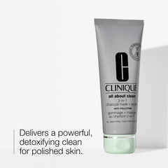 Clinique texture close-up highlighting charcoal clay cream for detoxifying clean