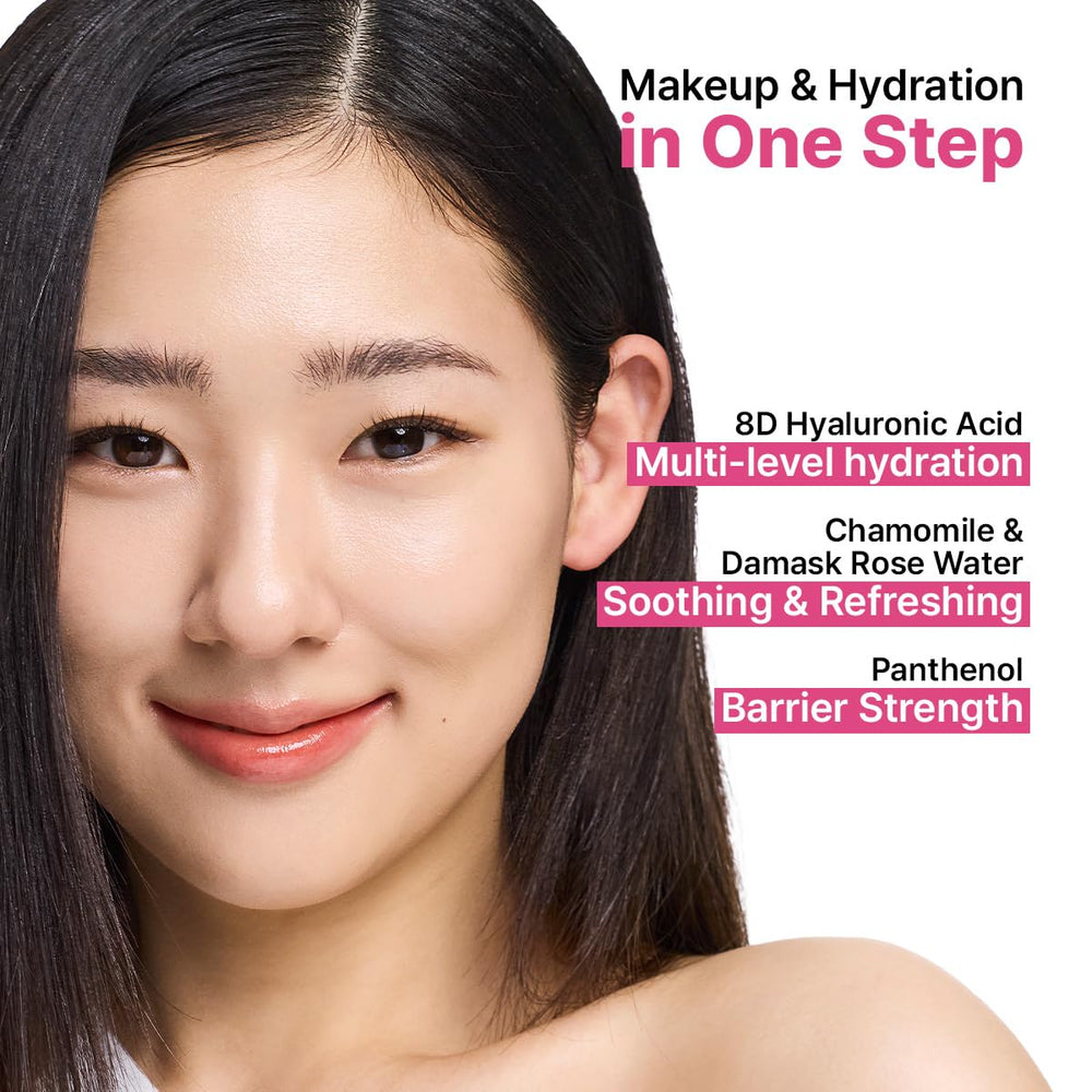 CLIO PROFESSIONAL texture swatches on arm showing dewy coverage effect