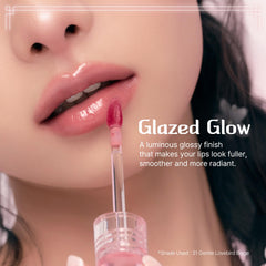 CLIO PROFESSIONAL lips wearing one layer glossy tint for natural shine