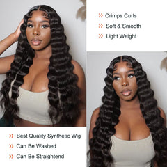 CLIONE full-length 28-inch wig displayed to show long curls and scale