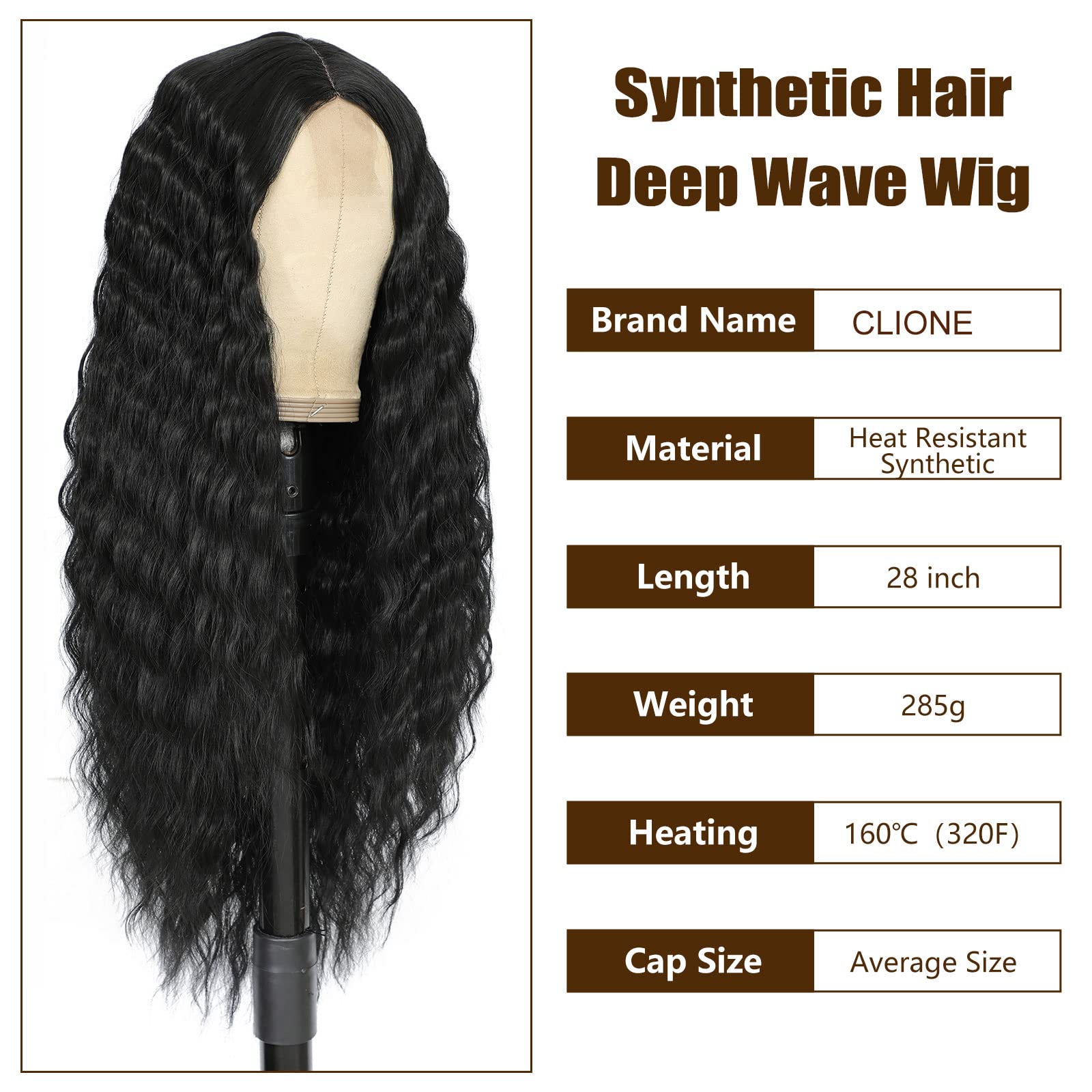 CLIONE deep wave texture close-up highlighting durable crimps and movement