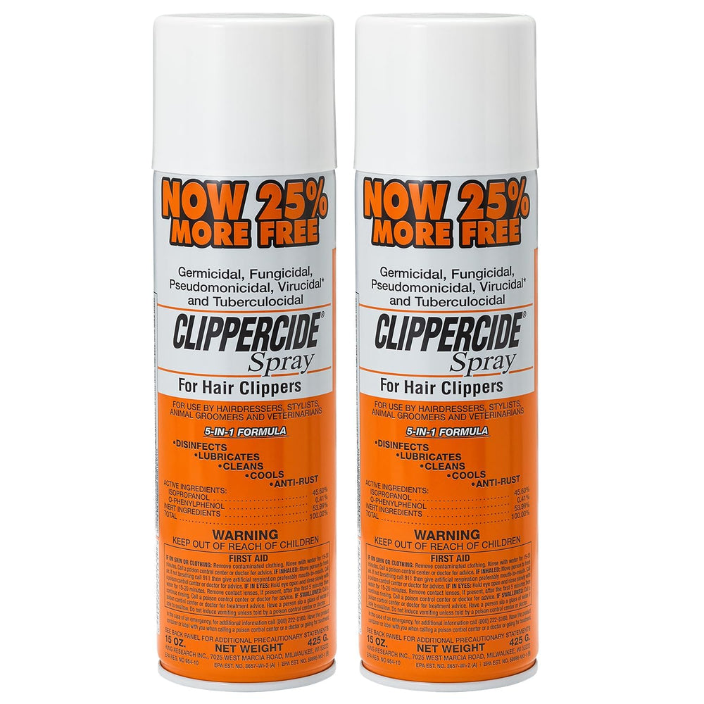 CLIPPERCIDE front view of 2-pack cans showing branding and label benefits
