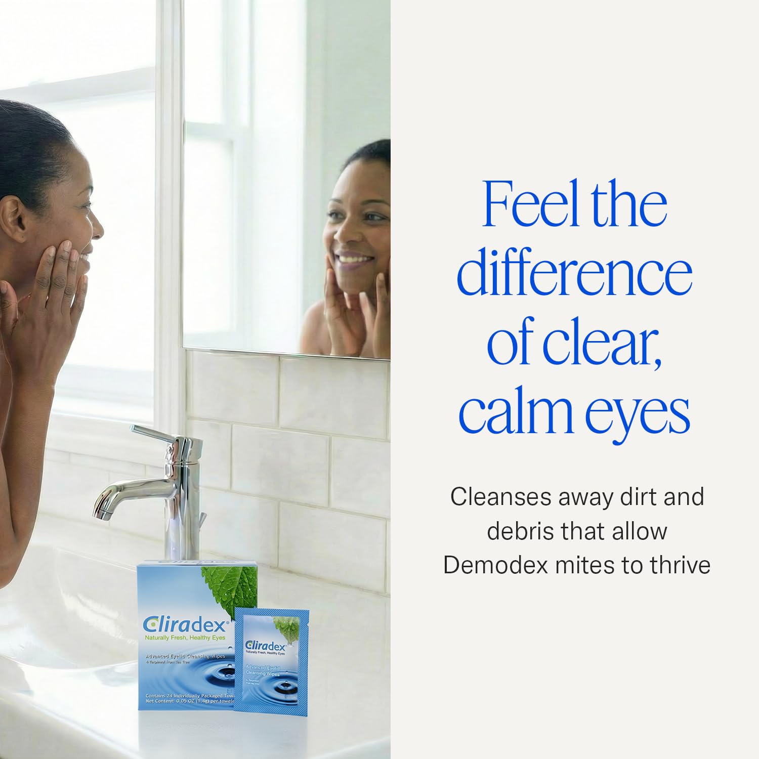 Cliradex wipe fabric texture close-up to show gentle cleansing surface