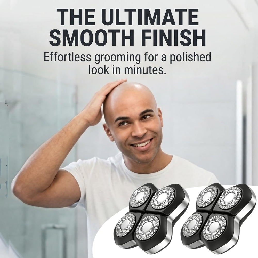 CLLFUU blades mounted on shaver in hand enabling precise comfortable shaving