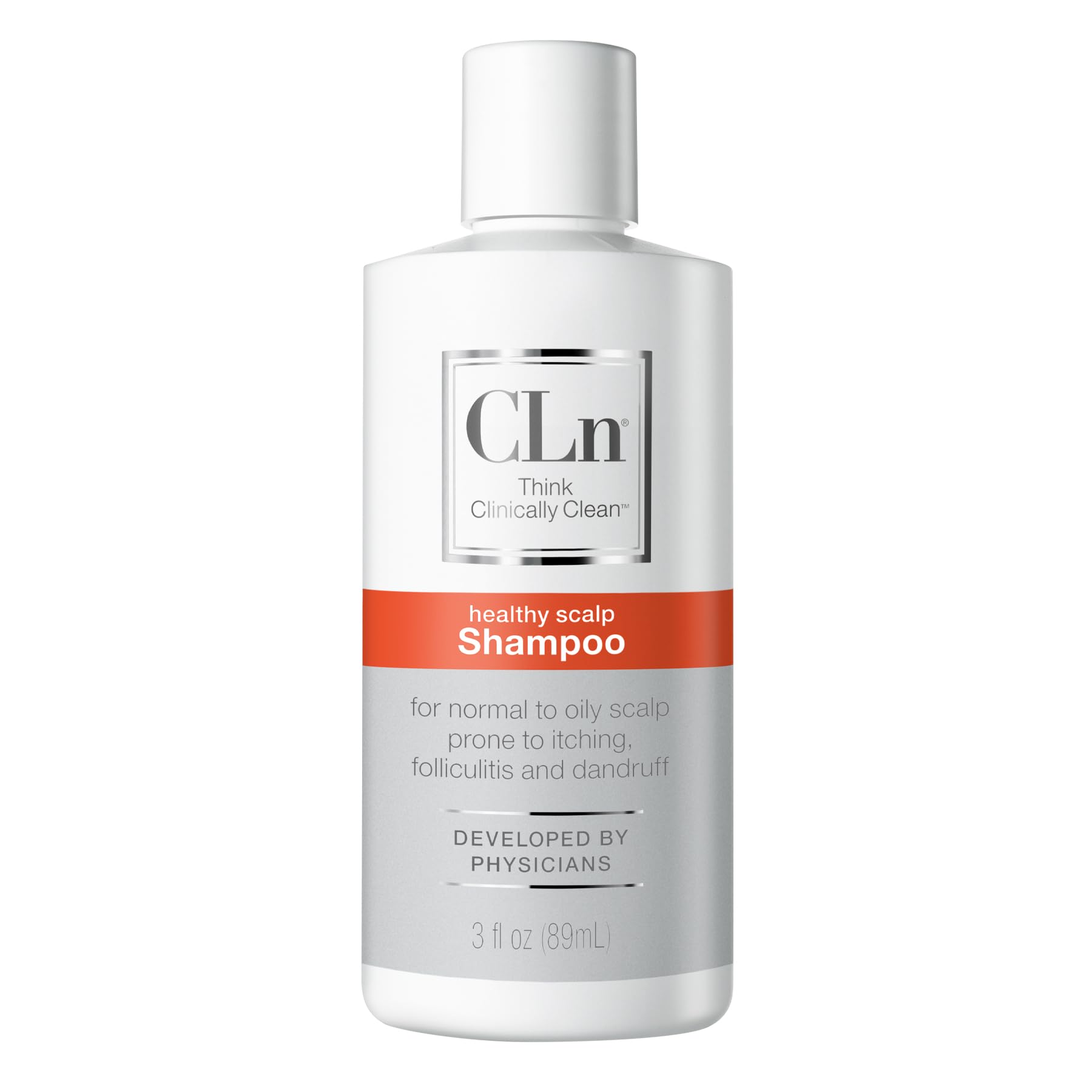 CLn front bottle showing label and size, clear product benefit
