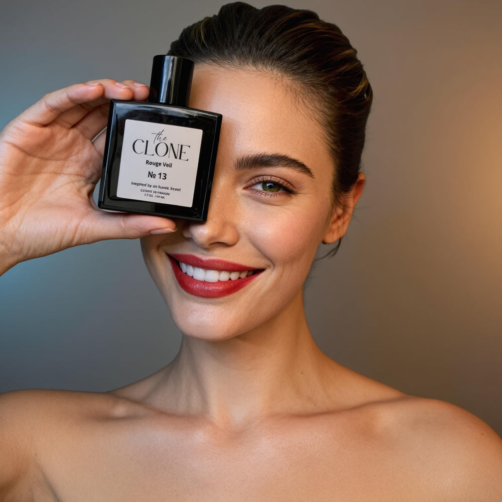 Clone Rouge Veil No. 13 held in hand to show true 50ml size and portability