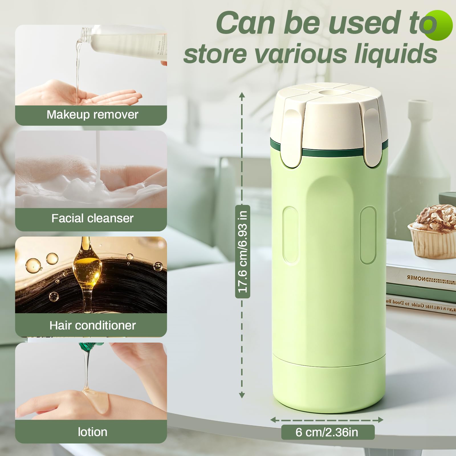 CLRDZN press-top cap detail highlighting double-seal leakproof protection