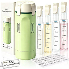 CLRDZN front view of 4-in-1 dispenser showing compact design and travel convenience