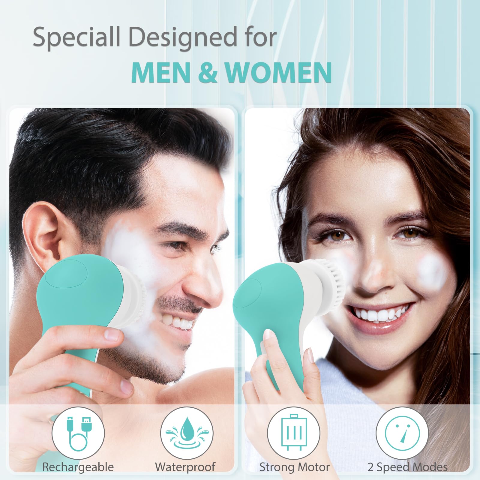 CLSEVXY silicone brush head close-up showing gentle texture for sensitive skin comfort