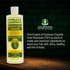 Close-up of Clubman label highlighting ingredients and trusted formulation