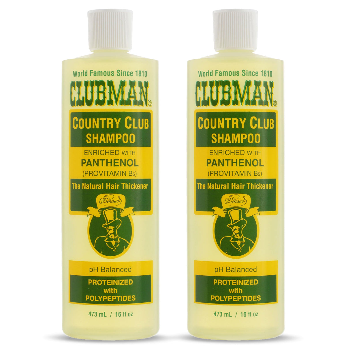 Clubman bottle front packaging showing brand and clean design benefit