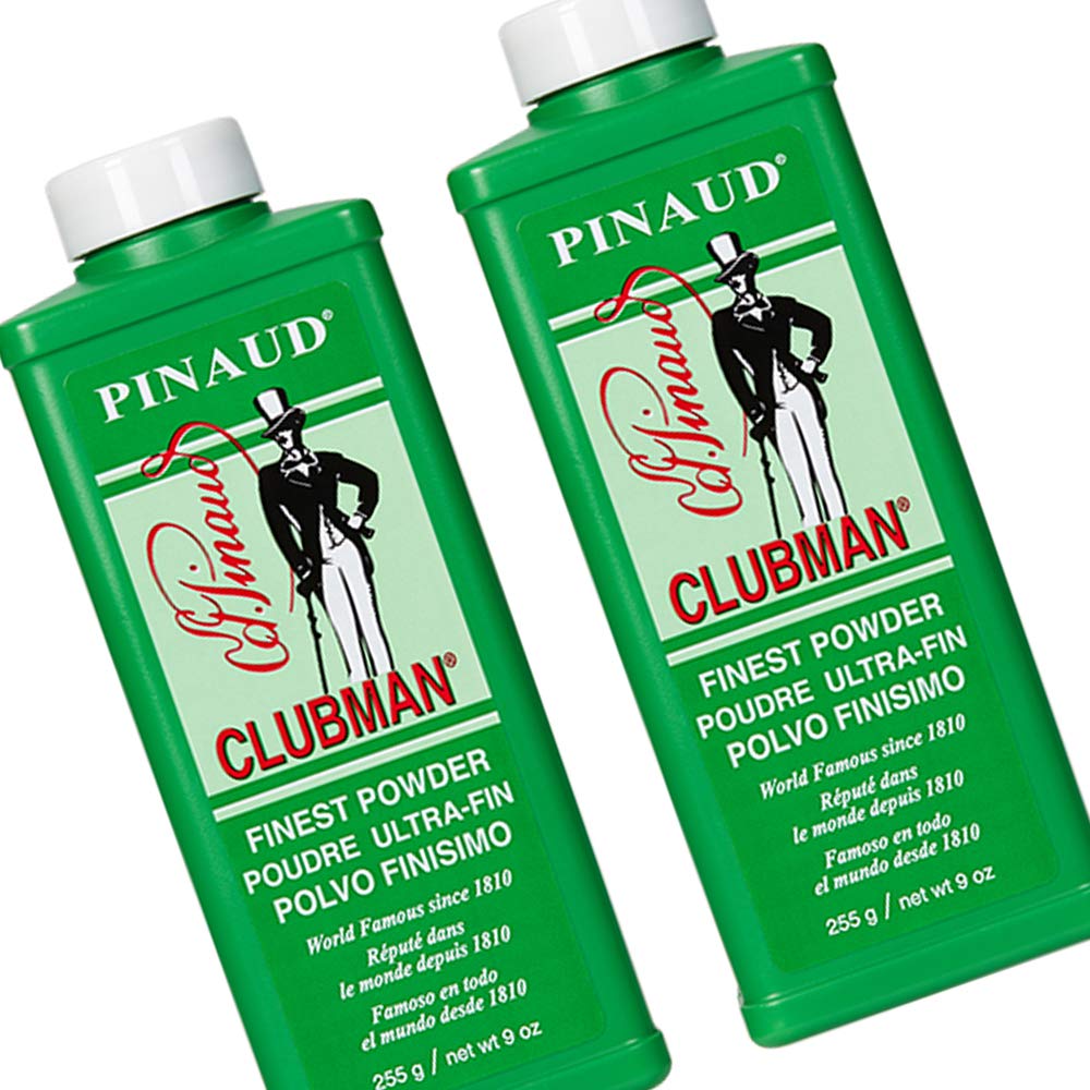 Clubman Pinaud front packaging showing clean scent and two-pack convenience