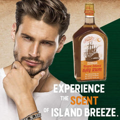 Clubman label closeup highlighting ingredients and vintage look
