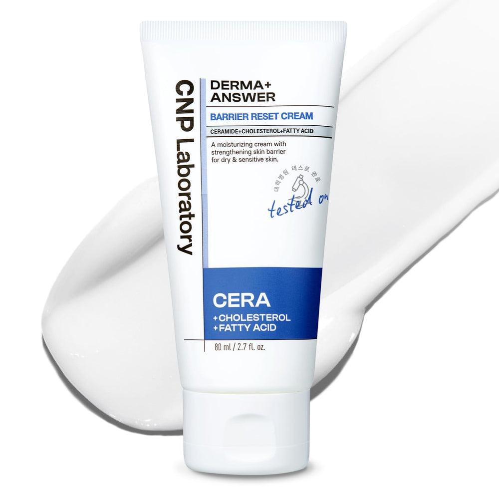 CNP barrier reset cream front packaging showing jar and label benefit