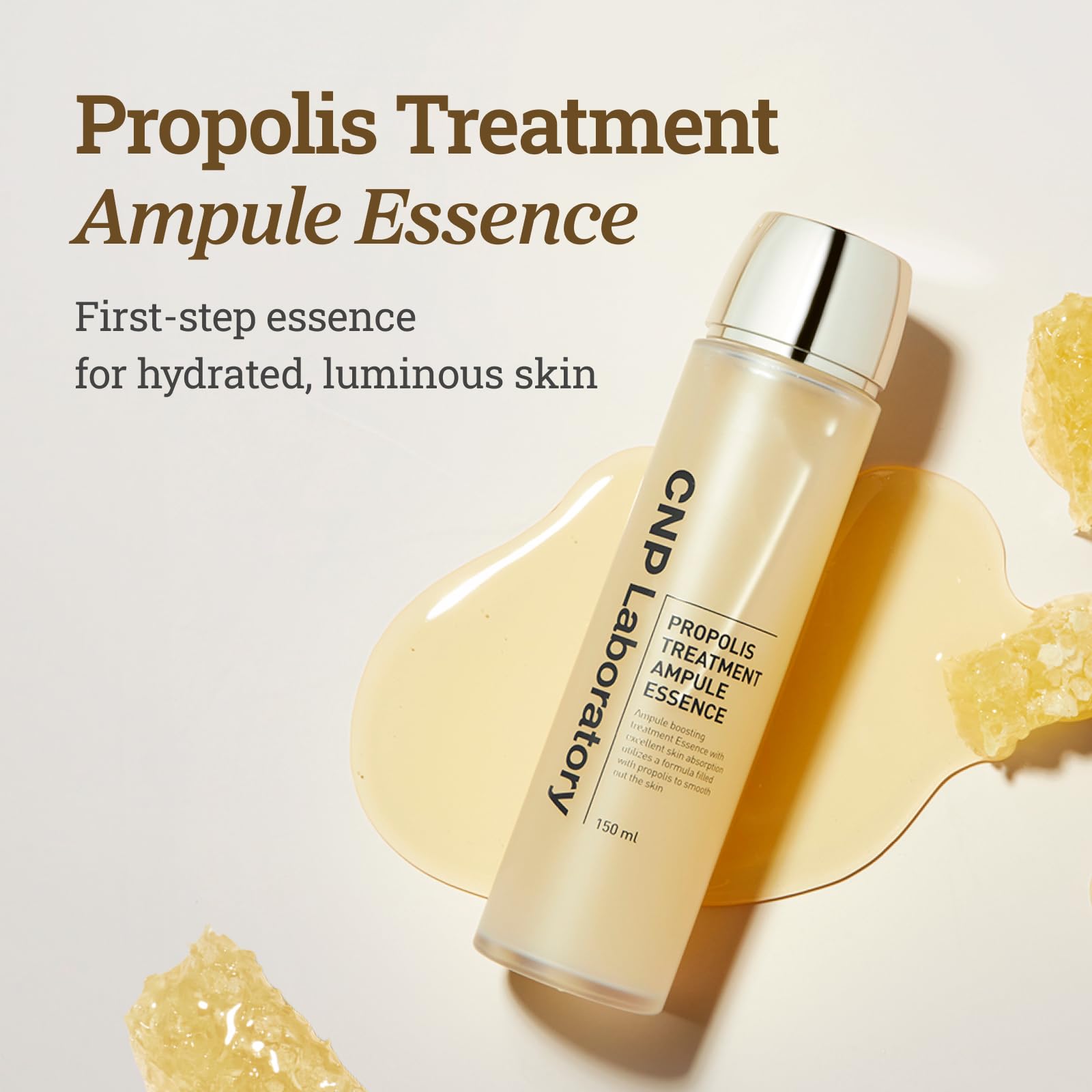 CNP pouring essence from bottle showing lightweight flow and fast absorption