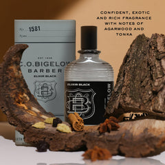 C. O. Bigelow side label close-up showing ingredient clarity and premium branding benefit