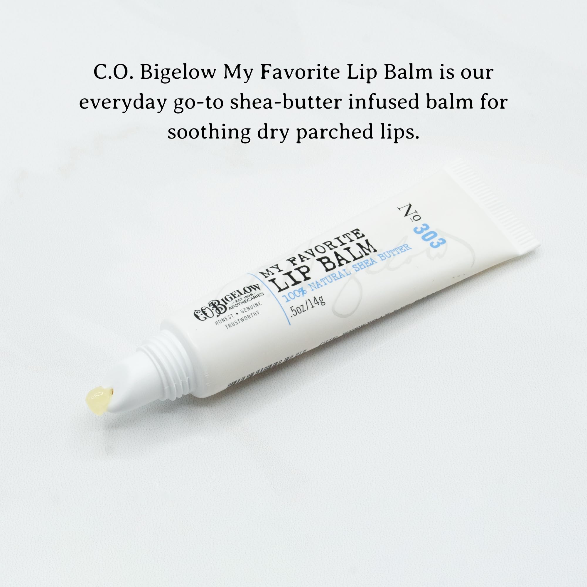 C.O. Bigelow close-up of single tube slanted tip for precise, mess-free application