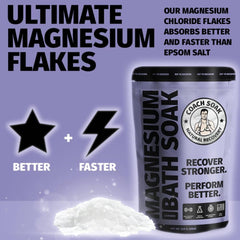 Coach Soak jar open with magnesium flakes visible for easy dissolving