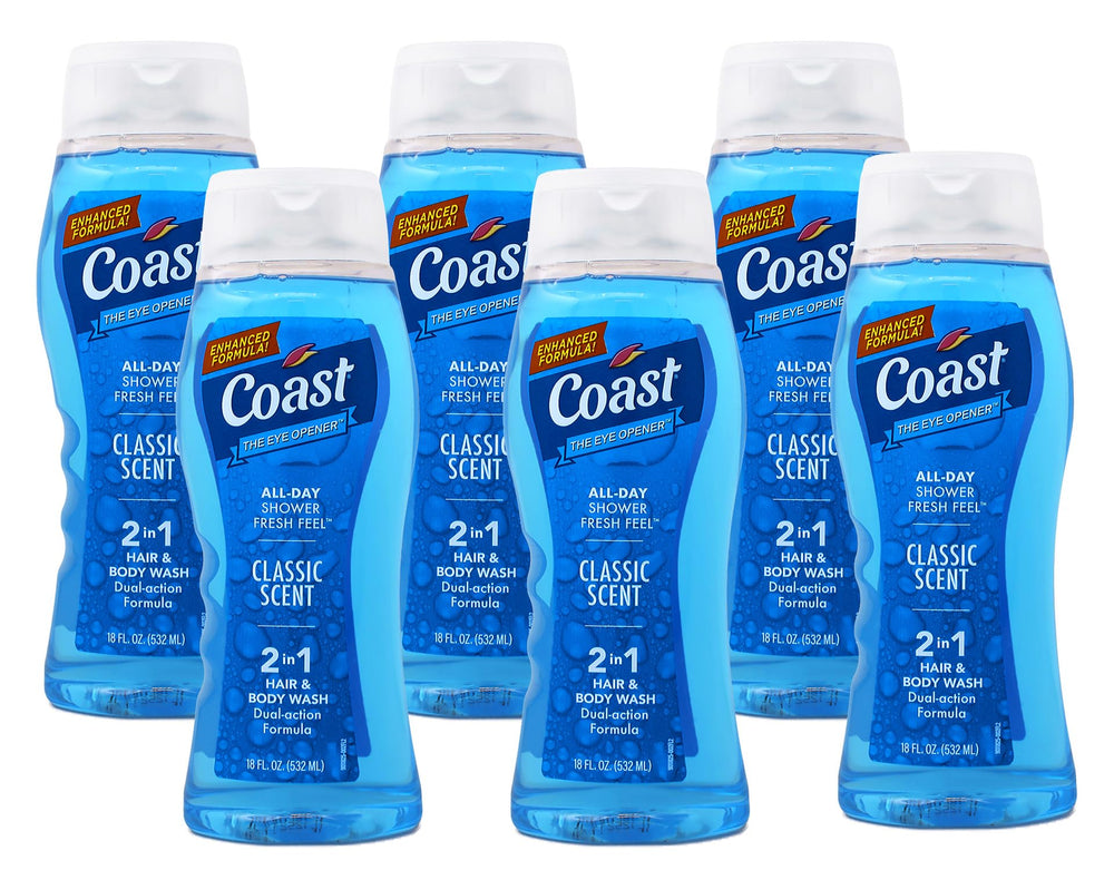 Coast front packaging showing classic scent and 18 fl oz size for convenience