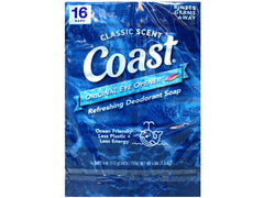 Coast front packaging showing 16 bars and long‑lasting supply benefit