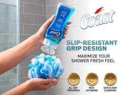 Coast rich lather in hand demonstrating moisturizing suds for whole-body use